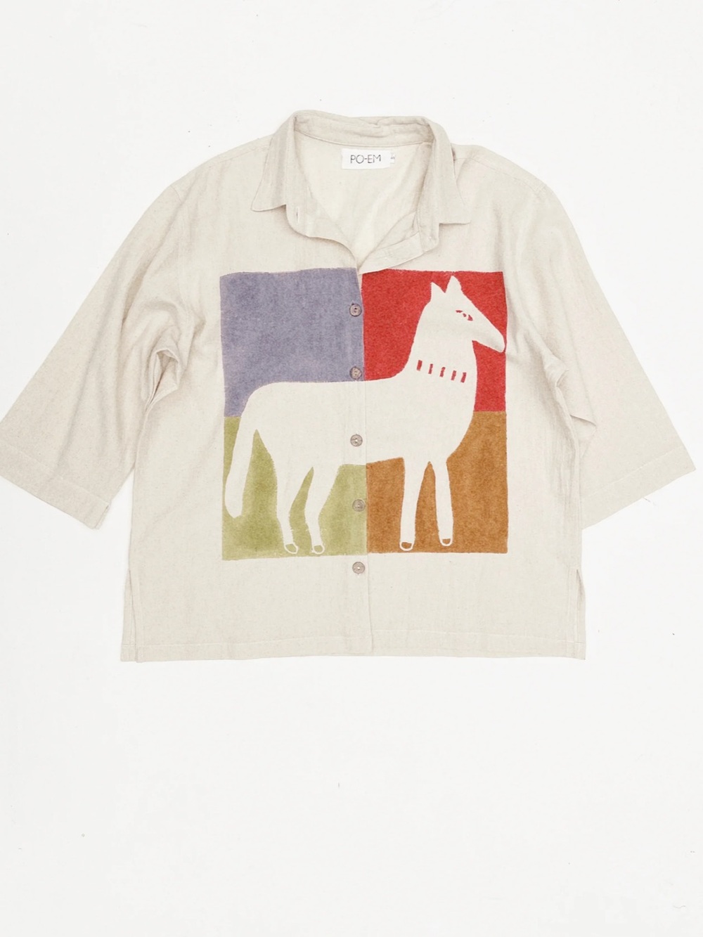 PO-EM - ALL THE HORSES BUTTON DOWN CASA TOP